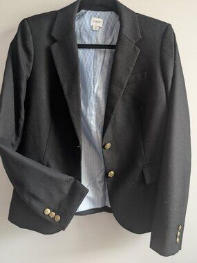 J.Crew Black Blazer with Gold Crest Buttons